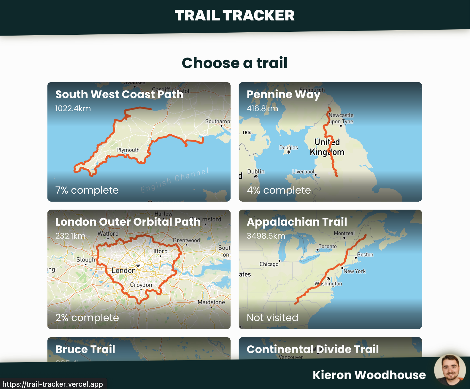 Trail Tracker Kieron Woodhouse